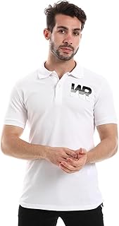 قميص بولو رجالي بياقة كلاسيك بطباعة على الصدر من وايت رابيت