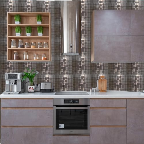 BolaAzul, Pastilha Aluminio Adesiva Decoração Banheiro Cozinha Marrom