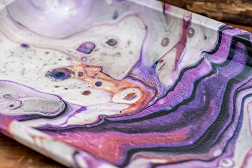 Puff Plate Decorative Metal Serving Tray - Cute Room Decor For Desk, Bathtub, Jewelry, Candle, Food Or Coffee Table (Amethyst) #TOP3