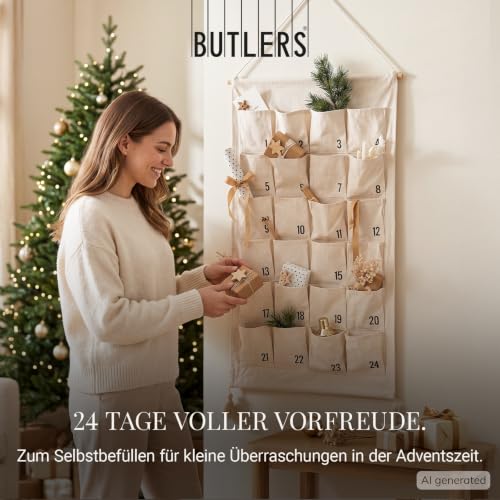 BUTLERS SANTA IS COMING Adventskalender zum Befüllen, Stoff Wandkalender – Ansicht 8