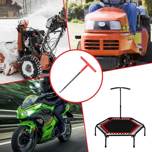 Image of 2 PCS Motorcycle Exhaust Spring Hook, 6.4 inch x 3.1 inch T-handle Exhaust Pipe Spring Disassembly and Assembly Hook, Spring Puller Disassembly Tool, Universal for Motorcycles and Off-road (Red)