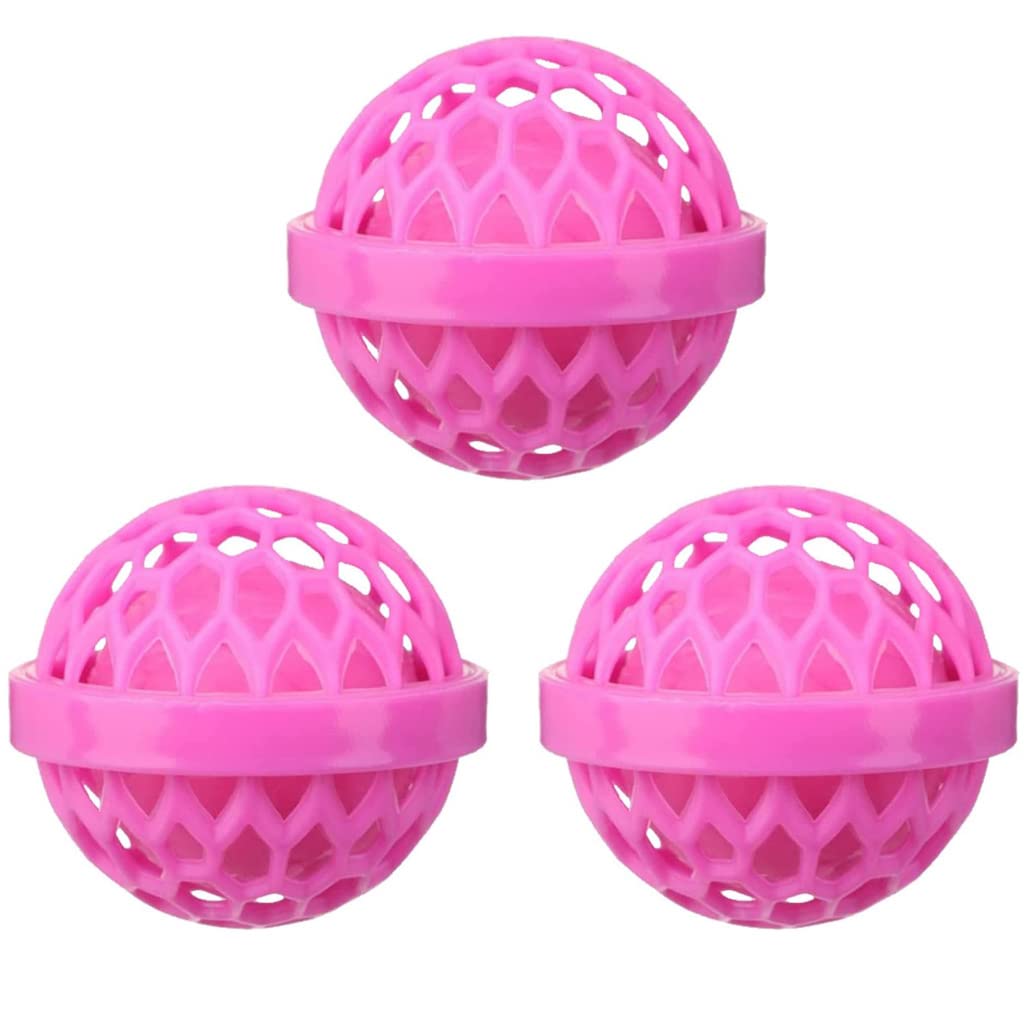 OmbhsdOmbhsd Purse Cleaning Ball,3 Pack Ball Cleaner, Sticky Inside Keep Bags Clean, Reusable Mini Can Be Used to Absorb Debris Dust Dirt Crumbs for Handbag Backpack Comestic (Pink)