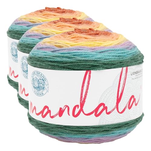 Image of Lion Brand Yarn Mandala, Multicolor Yarn for Knitting, Crochet and Crafting, Doxy, 3 Pack