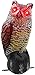 Produktbild Vogelscheuche Eule Figur mit Reflektoraugen,Vogelschreck Eule Realistische Gruselgeräusche & Schatten Schädlingsbekämpfung im Freien für Patio Yard Garden Protector (Schwarz, One Size)