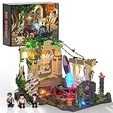 FUNWHOLE Temple Lighting Building Bricks Set - The Ruined Temple of The Jungle LED Light Building Set 1242 Pieces for Adults and Teens