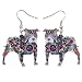 • BONSNY Dog Collection "BUSTER" PIT BULL Dog Statement Acrylic Pop-Art Long Drop Dangle Women Earrings (Grey)