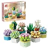 TYCOLE 9 in 1 Tiny Flowers Succulents Artificial Plant Set-Creative Botanical Building Block Toy, Botanical Collection for Office&Home Decor, Birthday Gift for Adults and Kids 8-12(832 PCS)