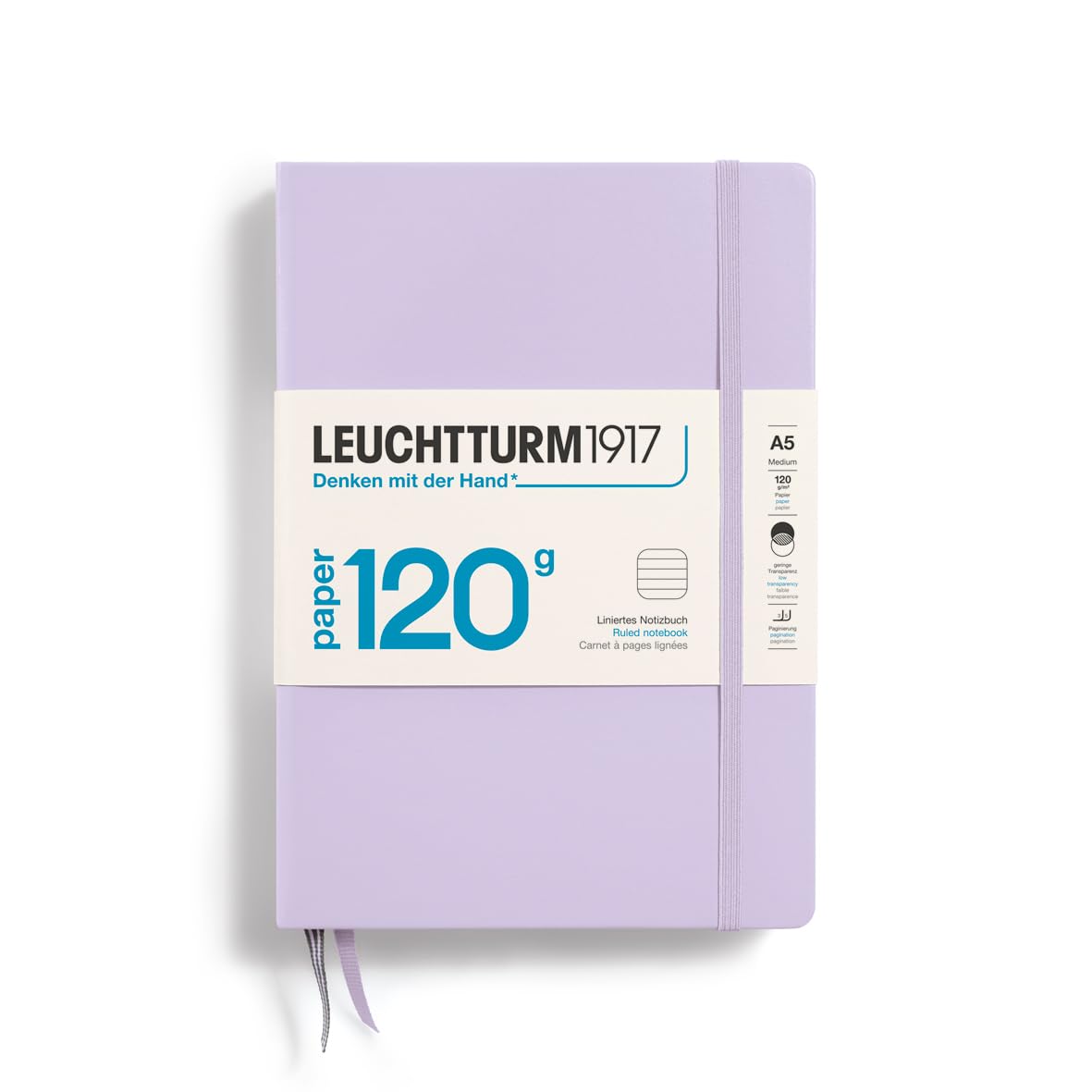 LEUCHTTURM1917 - 120G Special Edition - Medium A5 Ruled Hardcover Notebook (Lilac) - 203 Numbered Pages with 120gsm Paper