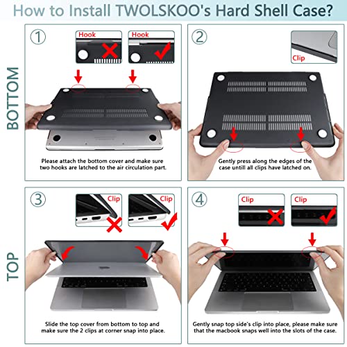 TWOLSKOO Compatible with MacBook Pro 16 inch Case M4 A3403 A3186 M3 A2991 M2 A2780 M1 A2485 (2024-2021) Pro/Max Chip, Plastic Hard Shell & Keyboard Cover & Trackpad Film, Florals X450 by TWOLSKOO - Image 7