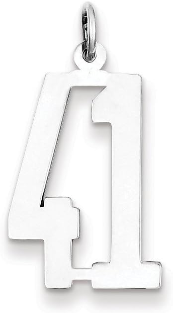 Sterling Silver Small Elongated Polished Number 41 Charm