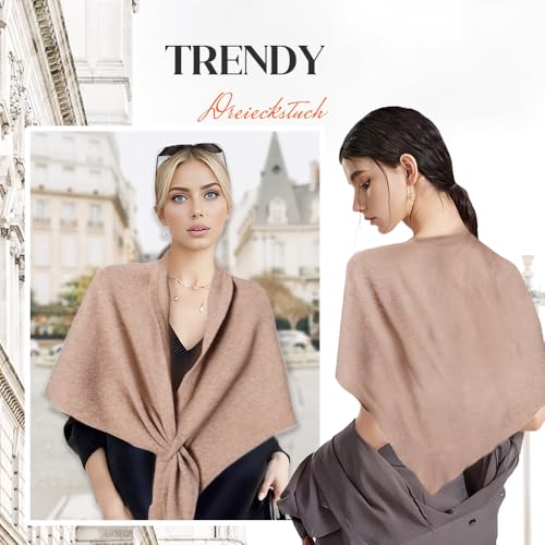 Women's Solid Color Scarf, Knitted Pashmina Shawl Wraps Casual Soft Comfortable Sweater Shawl for Daily Comfy Scarves4