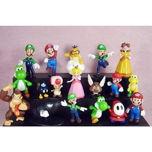weichuang Decoración 18pcs Set 1-3" Super Mario Bros Figura Juguete Muñeca Pvc...