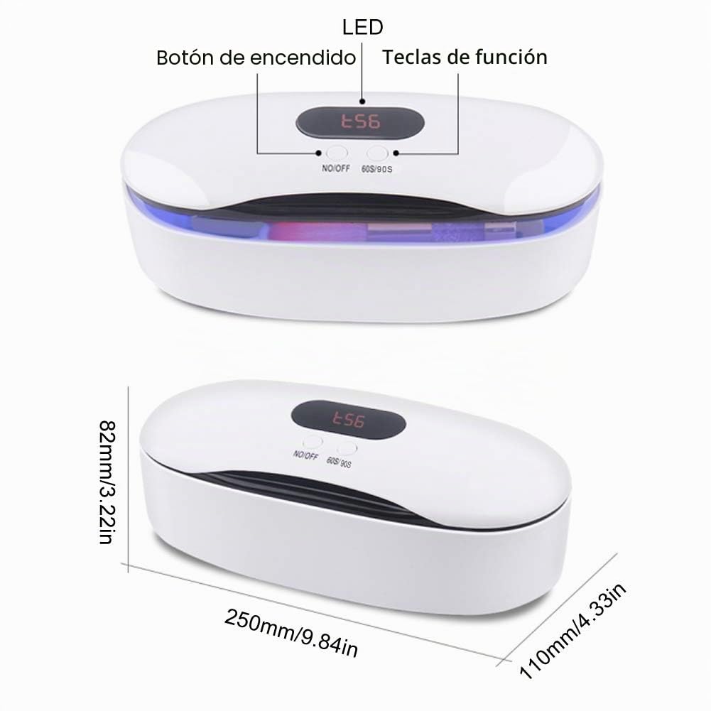 Esterilizador UV para instrumentos, caja desinfectante UV LED UV dispositivo desinfectante dispositivo desinfectante para herramientas de manicura, para salón de uñas, tatuaje, peluquería (cable USB)