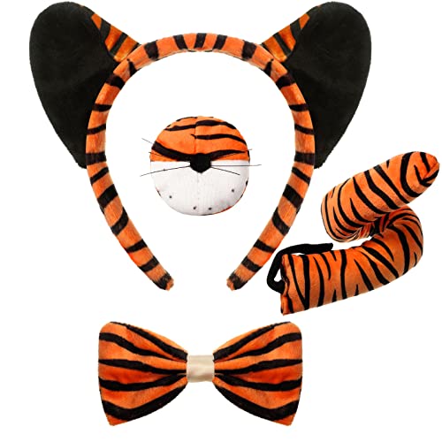 Costume de tigre pour fête de costumade et Halloween kit 4 pièces pour enfant