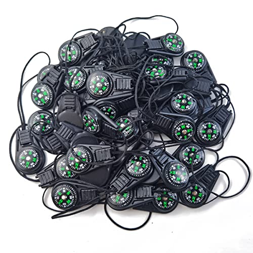 NSBELL 100PCS Mini brújulas de supervivencia llenas de líquido, portátiles para camping y senderismo miniatura 5