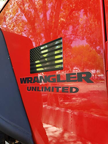 EyeCatcher USA Flag Emblem Decal Black - 4 Pack