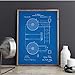 MXIBUN Poster e Stampe Trasformatore Elettrico Cianografia Immagini di Arte della Parete Pittura su Tela Regalo Senza Cornice 50 * 70cm