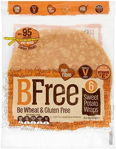BFree Gluten Free Wheat Free Wrap Tortillas Sweet Potato Vegan Dairy Free (Pack of 2)