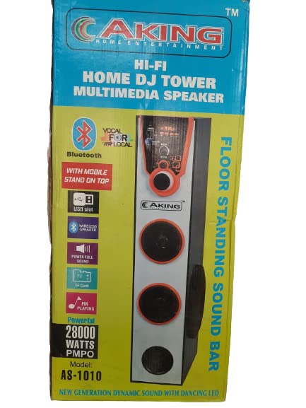 Image of OMH A-King | HI-FI | Home Dj Tower | Multimedia Speaker | 28000 Watts PMPO | Home Entertainment | Pack of (3)