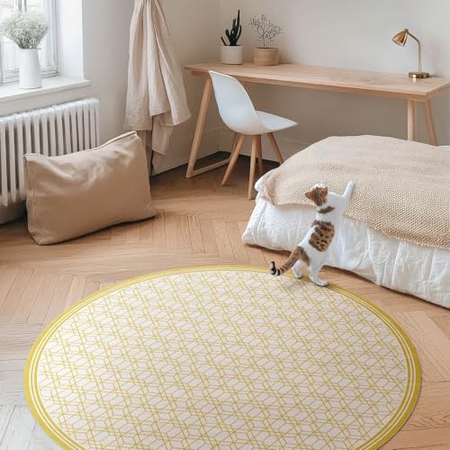 Tapis vinyle rond ø150 cm pour protéger le sol des rayures de chaises - 3
