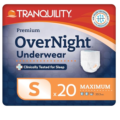 Image of Tranquility Overnight Absorbent Underwear, S, Maximum, 36 in, 20 ct