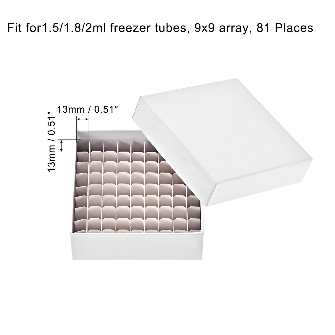 uxcell Centrifuge Tube Freezer Storage Box 81 Places Cardboard Cryogenic Holder Rack for 1.5/1.8/2ml Microcentrifuge Tubes, Vials, Samples 5Pcs