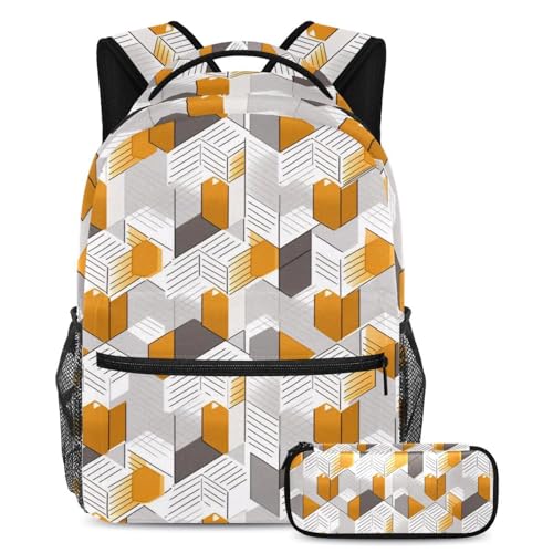Cartables de grande capacité avec trousse à crayons pour adolescents, sac à dos voyage multicolore