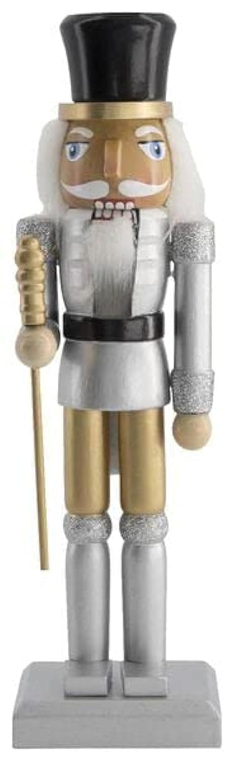 Hema Wood Nutcracker, 25 cm Size, Silver
