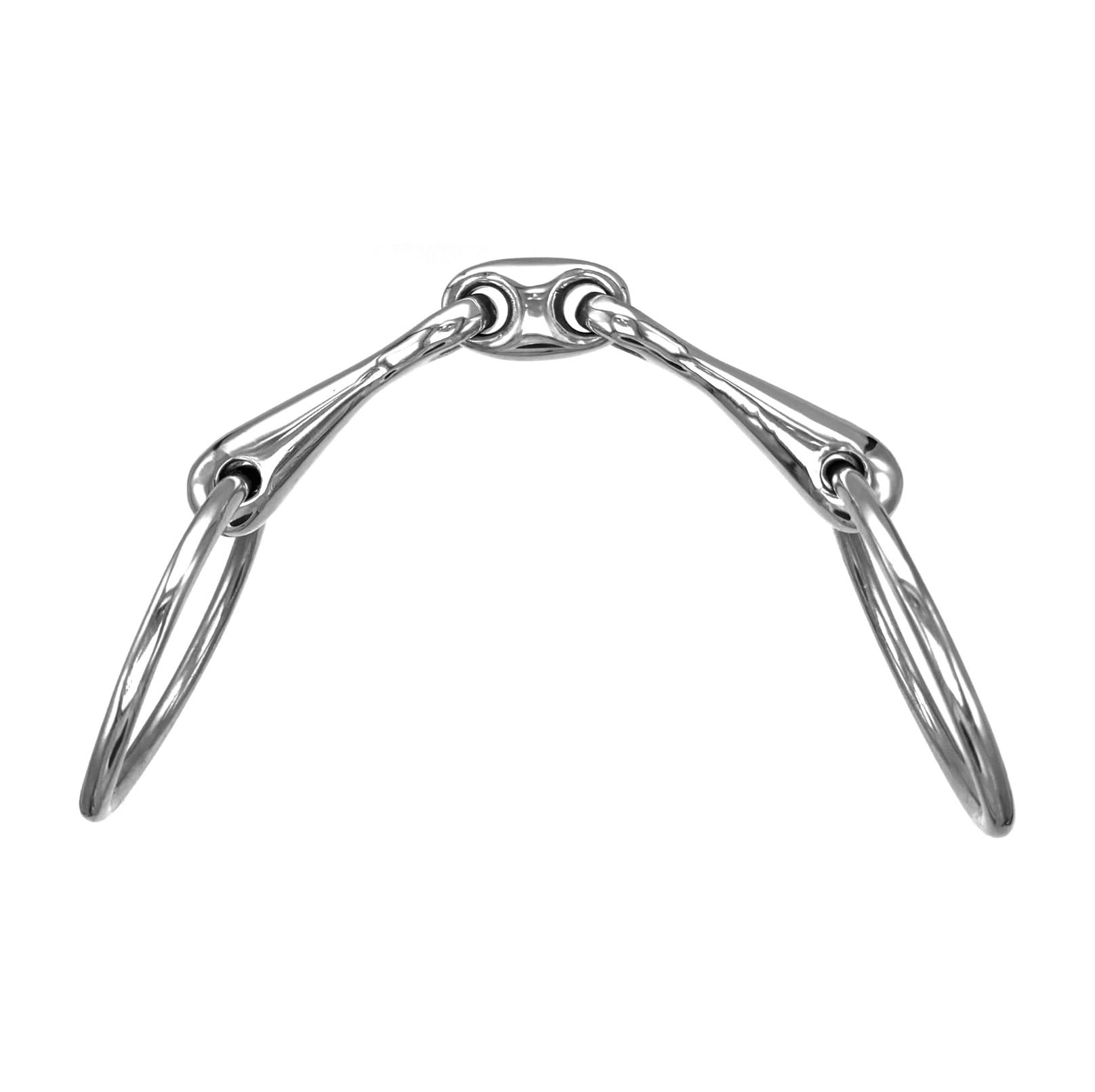 ES0117 Gebiss Wassertrense Doppelt Gebrochen aus Edelstahl Ringdurchmesser 65 mm Gebissstärke 16 mm (11.5 cm)