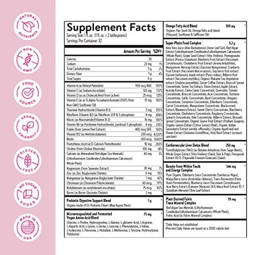 NutriRise Liquid Multivitamin for Women - Hair Skin & Nails Support | Vitamin C, D3, Biotin, Zinc & Probiotics for Gut Health, Energy & Immunity, Gluten Free Vegan 32 fl oz - Image 3