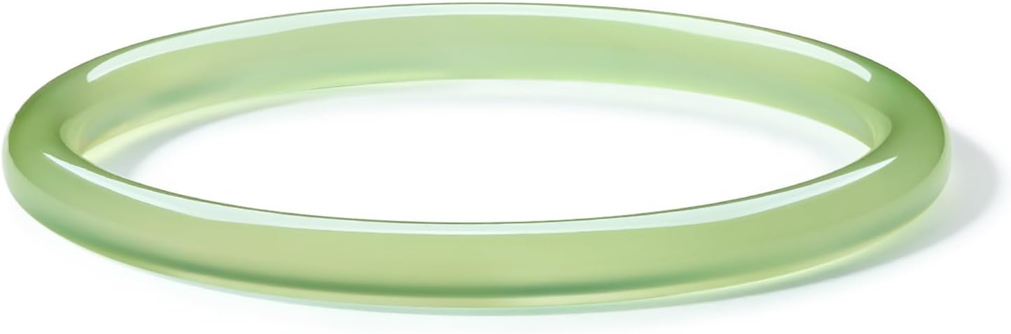 ZHOU LIU FU Bangle Bracelets for Women Blue Green White Chalcedony Round Bracelets Natural Gemstone Lucky Accessory Gift with Certificate Her Mom