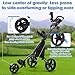 3 Wheel Golf Push Cart,Lightweight Golf Pull Cart with Quad-Fold Frame,and Cleaning Kit Golf,Cooler Bag,Cup/Phone/Umbrella Holder Compact Golf cart-black