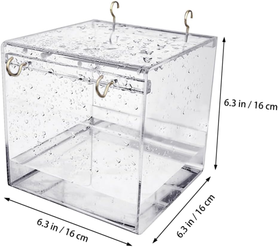 POPETPOP Parrot Bathtub Bird Bath Cage Covered for Small Birds Canary Eco-Friendly Plastic Multi-cage Bath for Outdoor Use