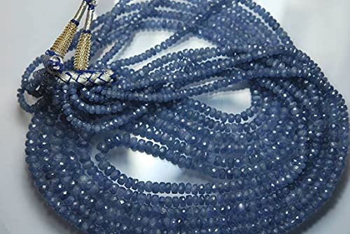 Saphir bleu de Birmanie : perles rondelles facettées pour création de bijoux de luxe