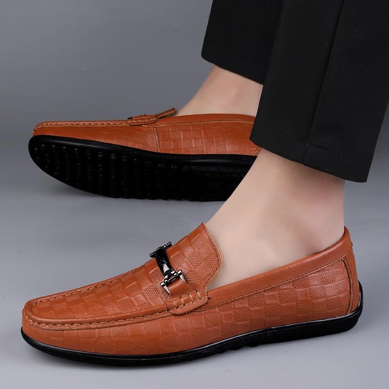 Formal Oxford Shoes for Men's Genuine Leather Party Slip On Round Toe Office Anti-Slip Shoe3