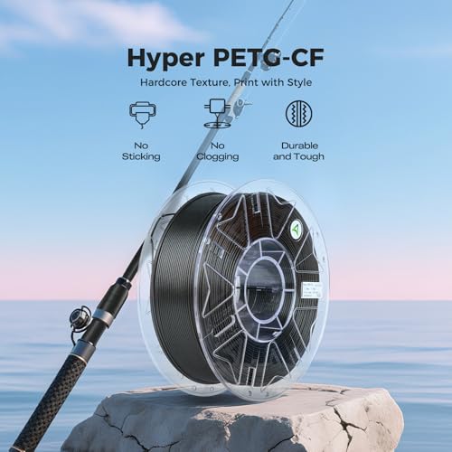 Image of Creality Carbon Fiber PETG Filament 1.75 mm 1KG, Hyper PETG-CF Filament, Matte Finish, Heat-Resistant, High Strength & Outdoor Durable, High Speed 30-600mm /s, Fits for Most 3D Printers, (Night Gray)
