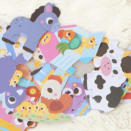 Janod - 50 Große Gummibärchen für Kinder Ab 18 Monate - Format 7x8cm - Sticker Aufkleber Thema Tiere auf dem Bauernhof - Vorgeschnitten zur… – Ansicht 5