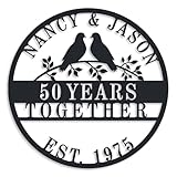 Personalized 50th/60th/40th/30th/25th/10th/5th Anniversary Wedding Gifts for Couple Parent Husband Wife, 1-99 Years Wedding Anniversary Custom Gifts, Custom Metal Name Sign, Personalized Gifts
