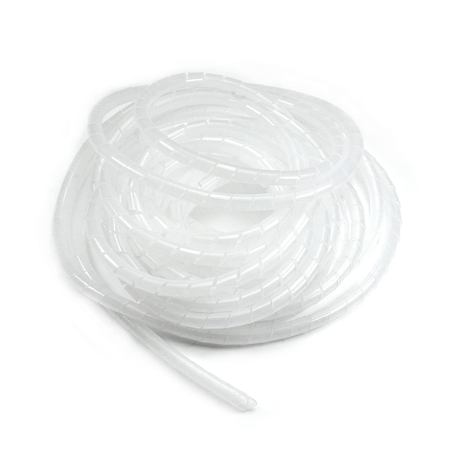GWP Cord Cover White Gaming Wire Protector Spiral Wrap Roll 12 MM for PC, Home Theatre, Xbox, Play Station. (5, 12)
