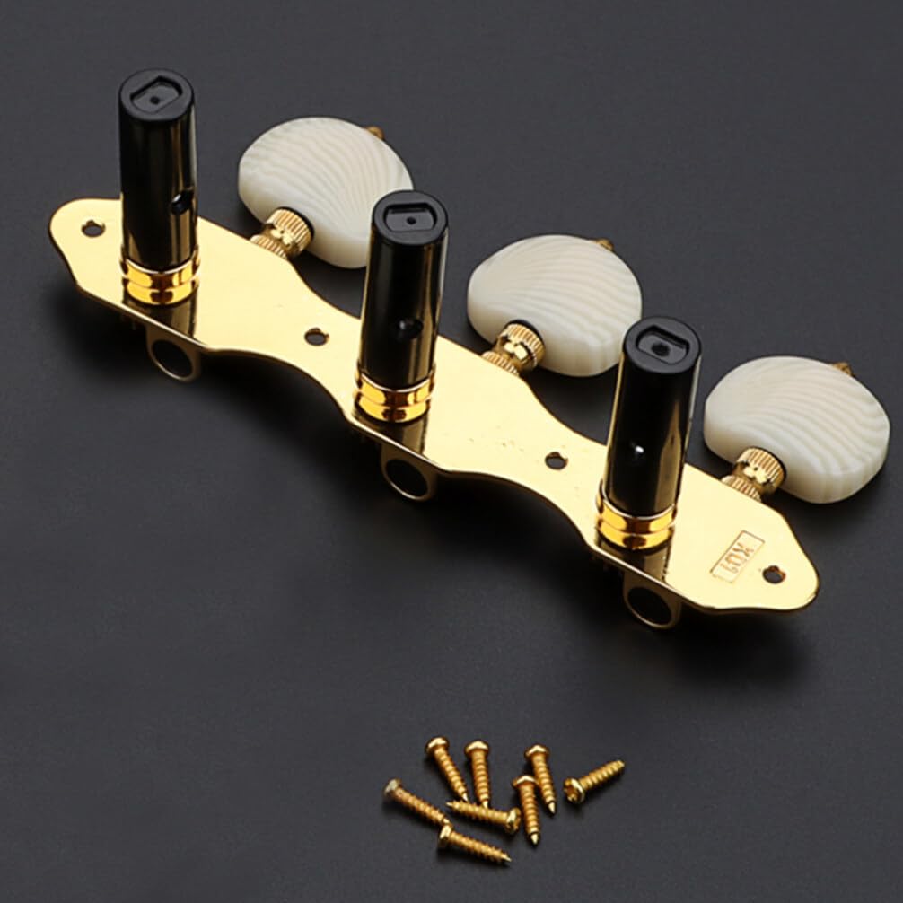 Goldene Gitarrenstimmmechaniken Gc304 1 Satz Präzise Metall | Ukulele und Gitarre, Sanfte Bedienung, Musiker Zubehör im 3 Stück-layout