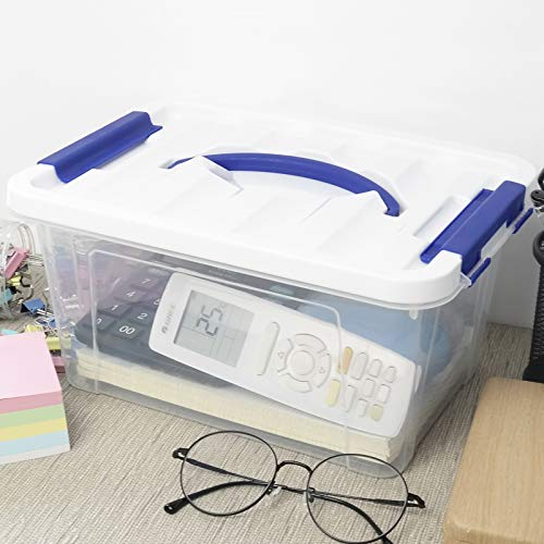 Inhouse Clear Plastic Storage Bin With Lid, Latching Tote Bin 6 Quart, 2 Packs #TOP6
