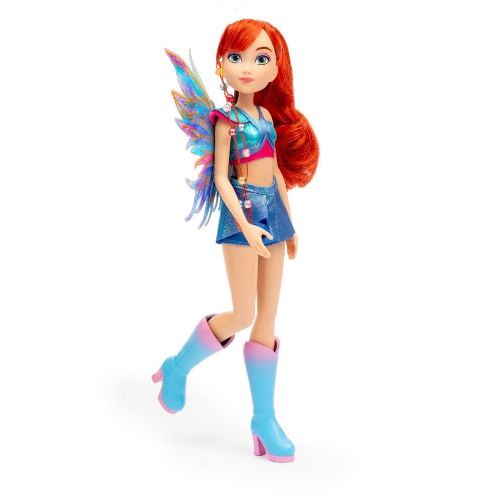 Winx – Bloom Fata, Bambola 27 cm con Ali Removibili e Look da Fata del Fuoco, Snodata, Giocattolo per Bambina e Bambini dai 4 Anni in su