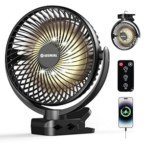 Ateroll 10000mAh Clip on Fan with R...