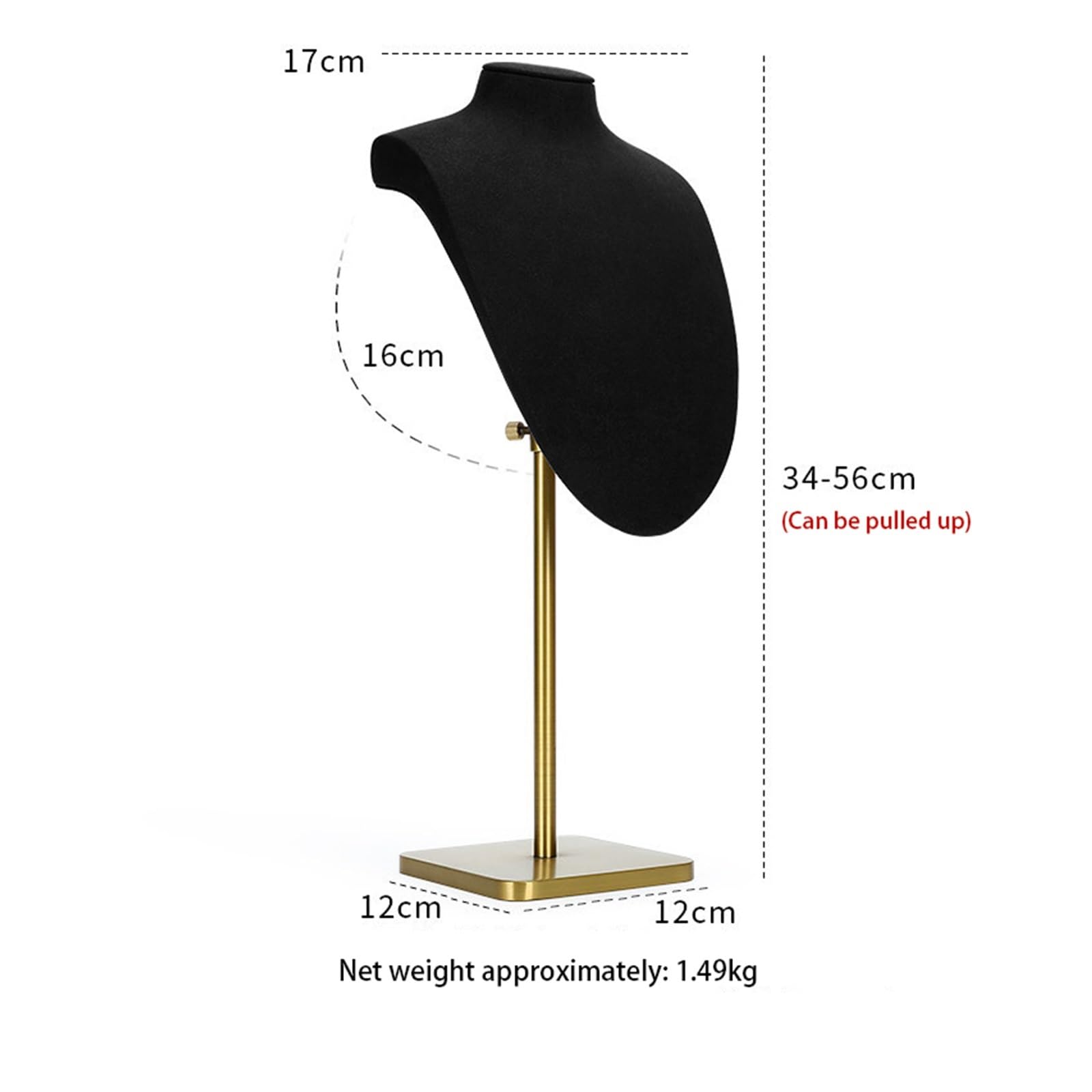 Schmuckaufbewahrung Schmuckdisplay-Set aus schwarzem Samt und Metall, 3 Kombinationen(Mittel)