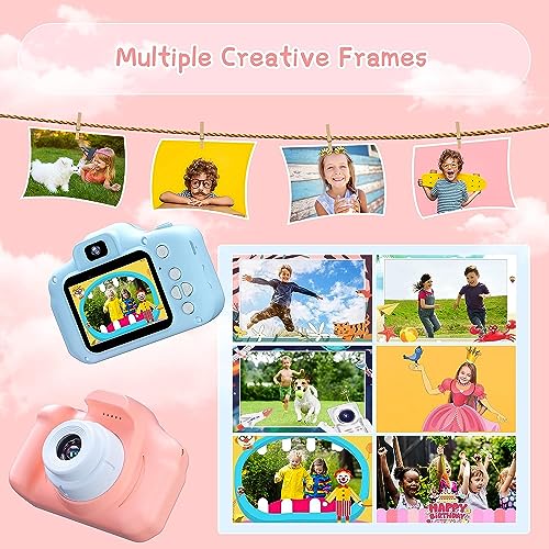 CADDLE & TOES Kids Camera for Girls Boys, Kids Selfie Camera Toy 13MP 1080P HD Digital Video Camera for Toddler, Christmas Birthday Gifts for 4+ to 15 Years Old Children (Multicolor) (Pink) 4