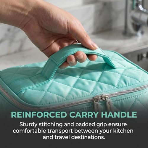 Image of Hand Mixer Storage Case for KitchenAid 5, 6, 7 and 9 Speed Mixers | Portable Design With Carry Handle For Home Bakers, Kitchen Storage, Baking Classes And Travel, Green - Case Only