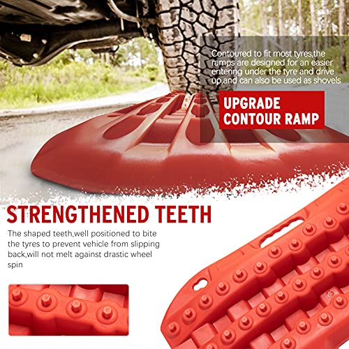 Bunker Indust RTK3-RED-FRD Off Road Traction Boads, 2 Pcs Short Recovery Track Traction Mats thumb #3