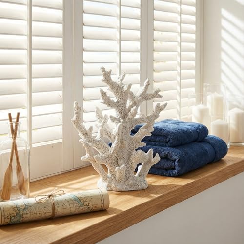 TOPZEA Artificial Coral Ornament, Resin Faux White Coral Reef Aquarium Decor Decorative Sea Stony Corals Realistic Underwater Aquatic Plant for Fish Tank Decoration, Bathroom, Living Room by TOPZEA - Used condition - Image 5