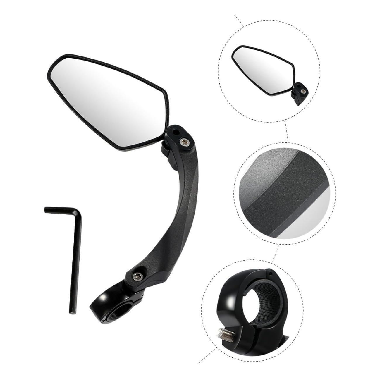 BESPORTBLE 3pezzi Specchietto Retrovisore Bici Girevole Specchietto Per Manubrio Leggero e Compatto Accessorio Resistente Per Biciclette e Monopattini Facile Da Installare Design Pratico e