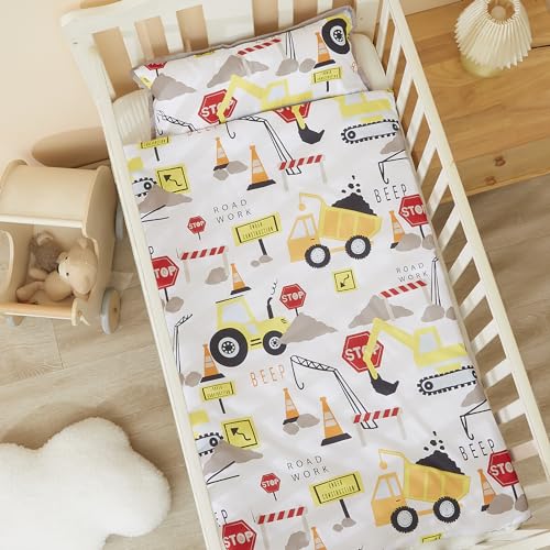 Image of MORAIS Toddler Nap Mat with Pillow and Blanket, 52 inch x 20 inch Lightweight and Soft Nap Mat for Preschool, Daycare, Travel Sleeping Bags